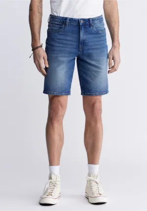 Relaxed Straight Dean Men's Denim Shorts in Contrast Blue - BM22953