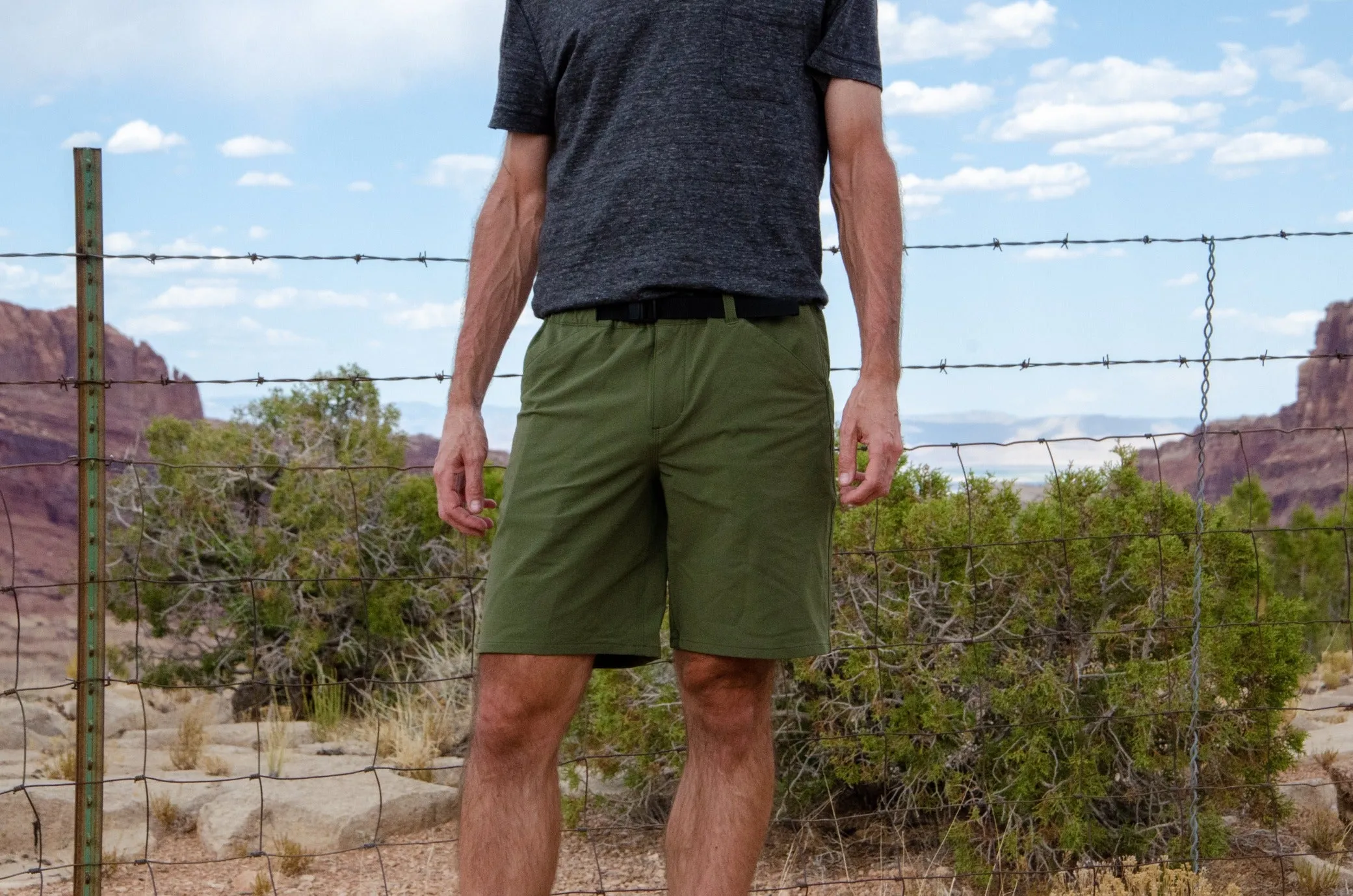 - TRANSVERSE - rambler belted shorts