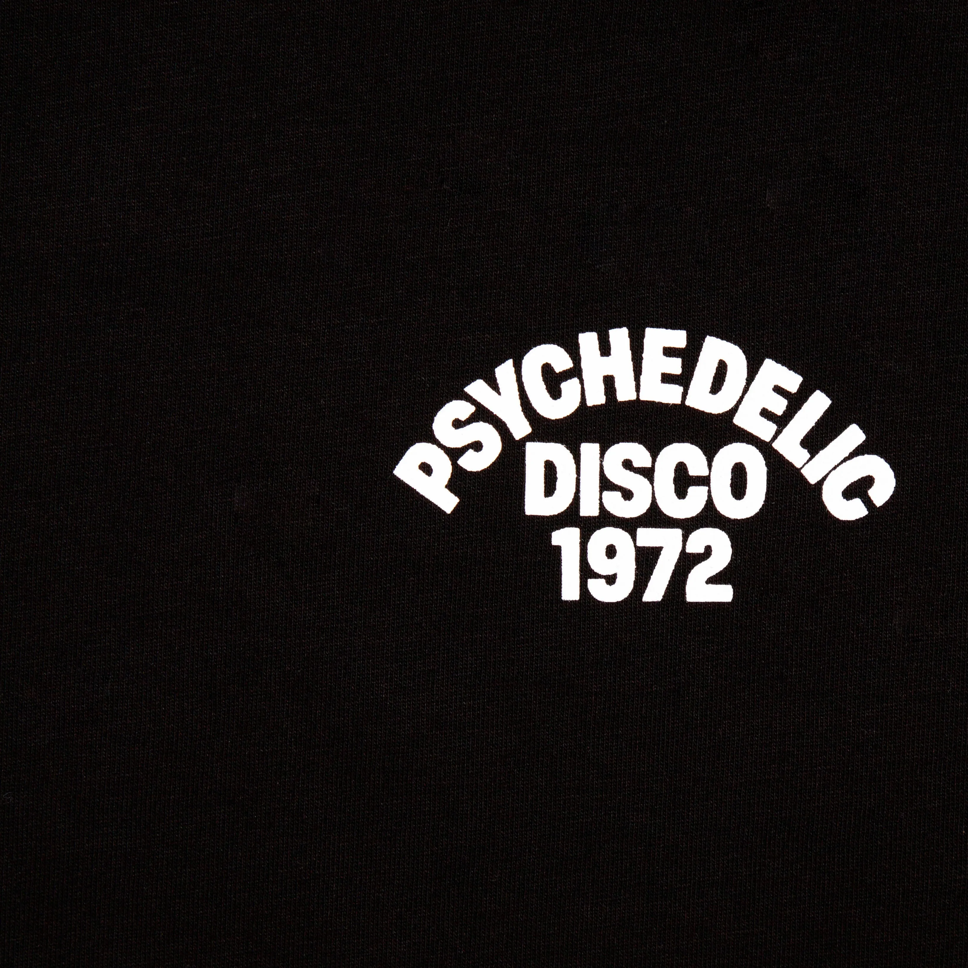 1972 Psychedelic Disco Back Print - Oversized Tshirt - Black