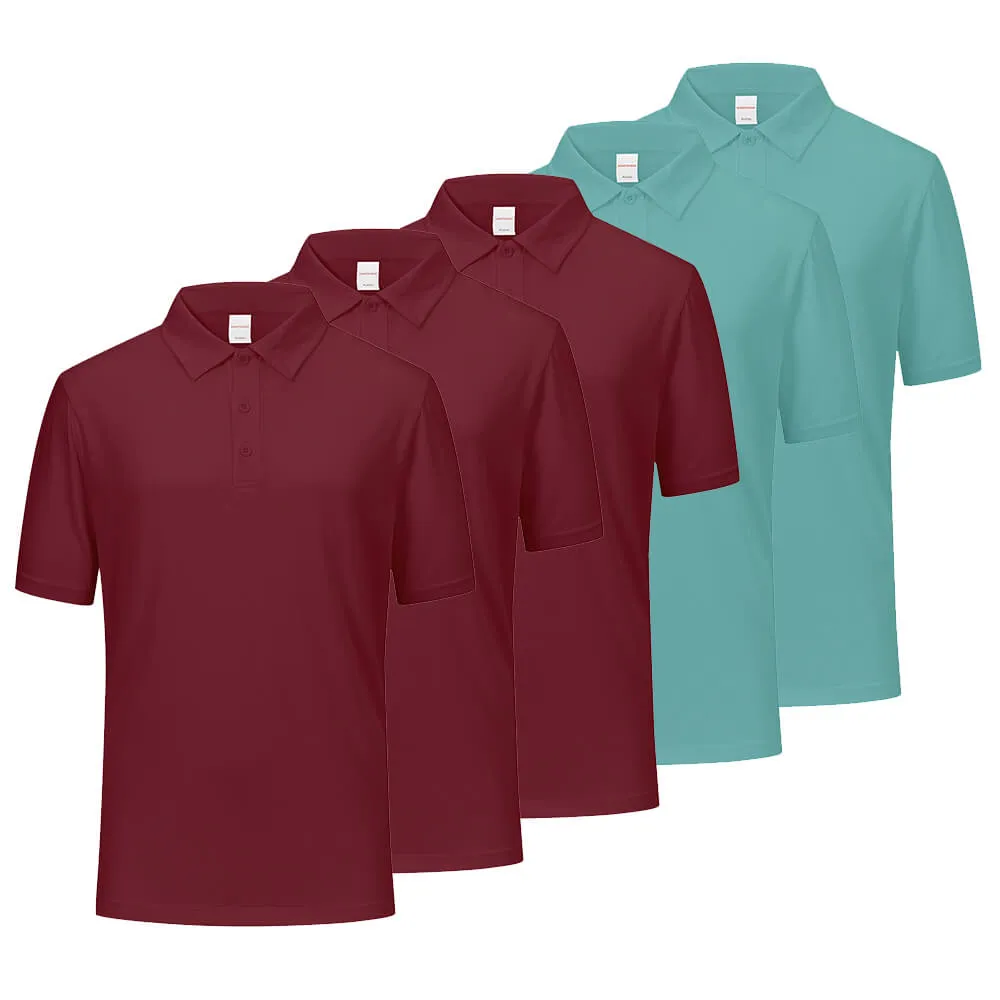 5 Pack Men's Quick Dry Polo Shirts