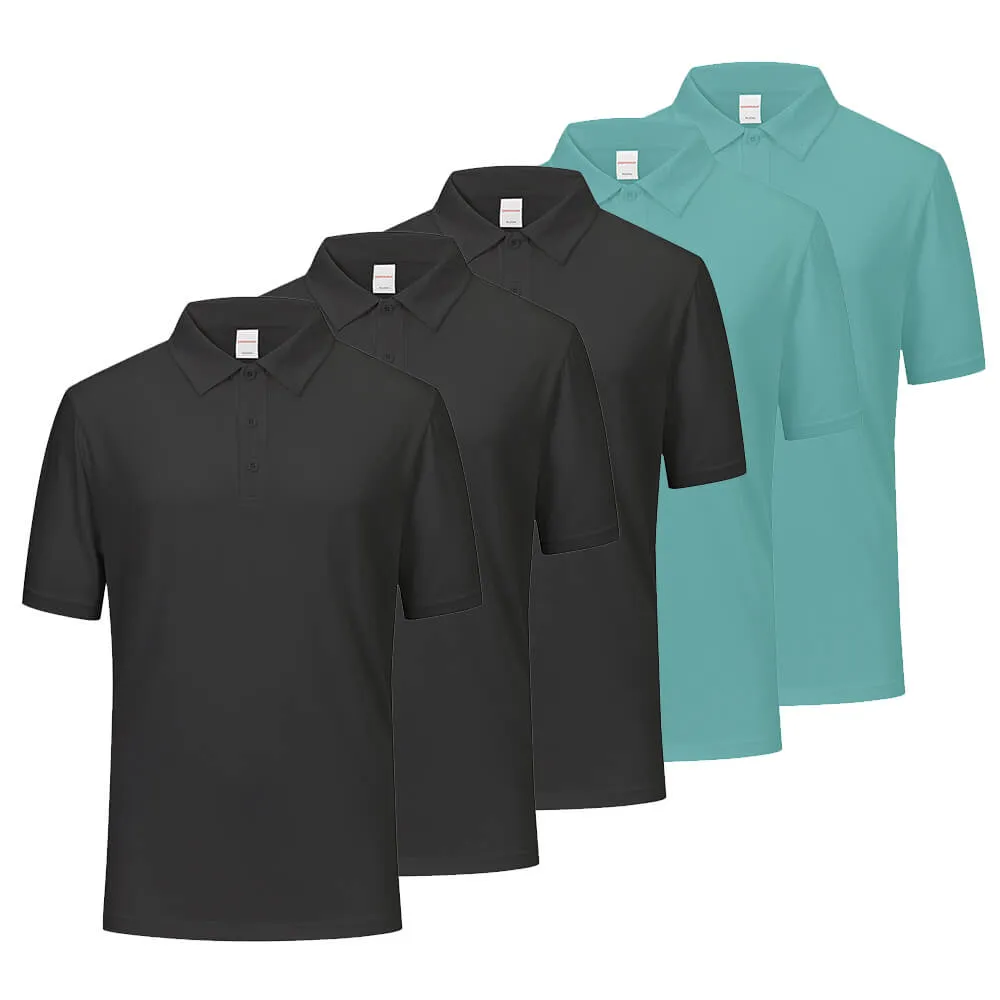 5 Pack Men's Quick Dry Polo Shirts