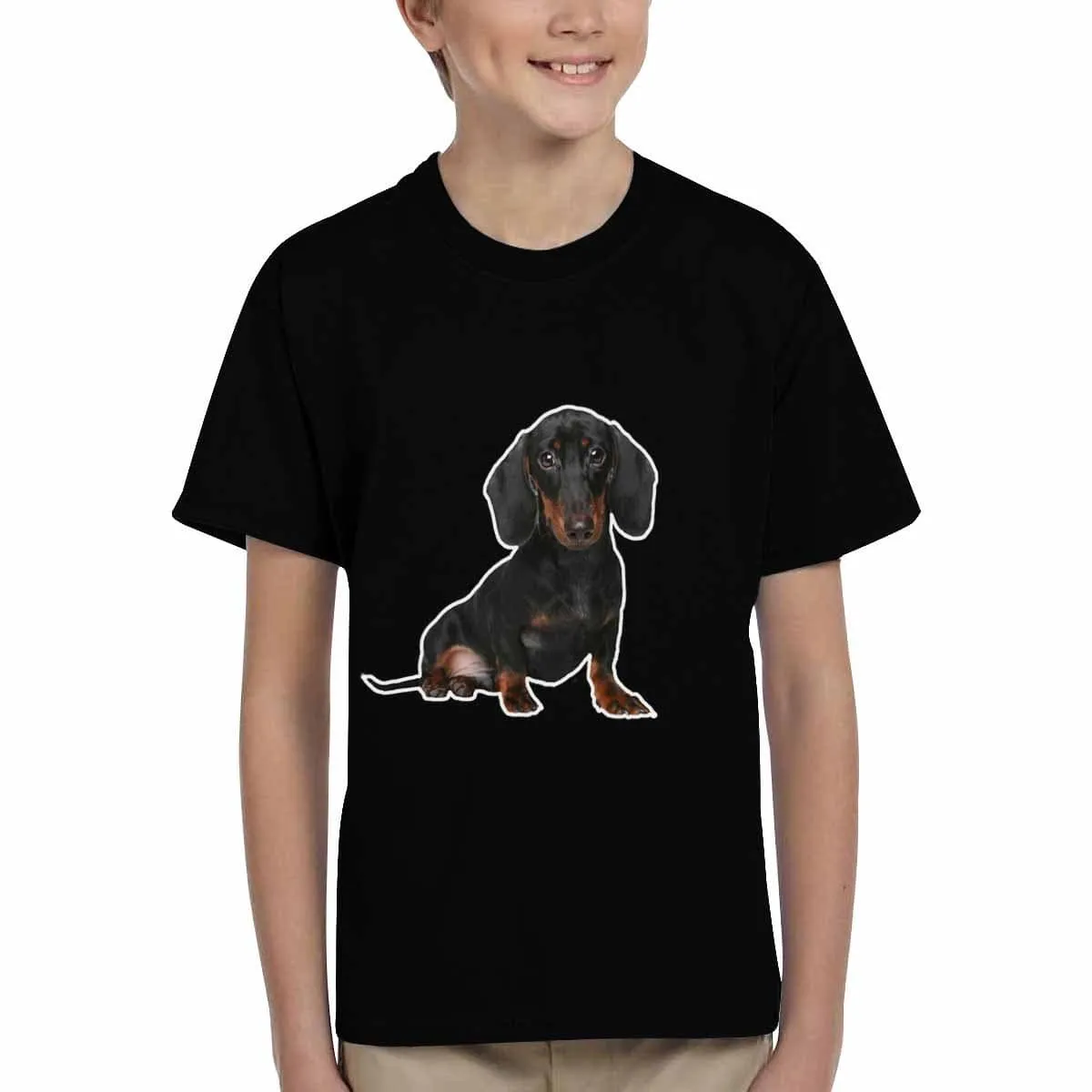 #6-15Y Custom Face Black Kid's All Over Print T-shirt