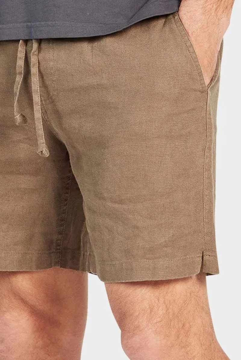 Academy Brand Men's Riviera Linen Shorts - Olive