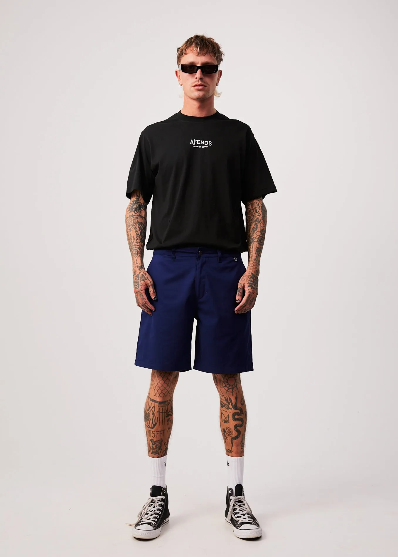 AFENDS Mens Ninety Twos - Chino Shorts - Seaport