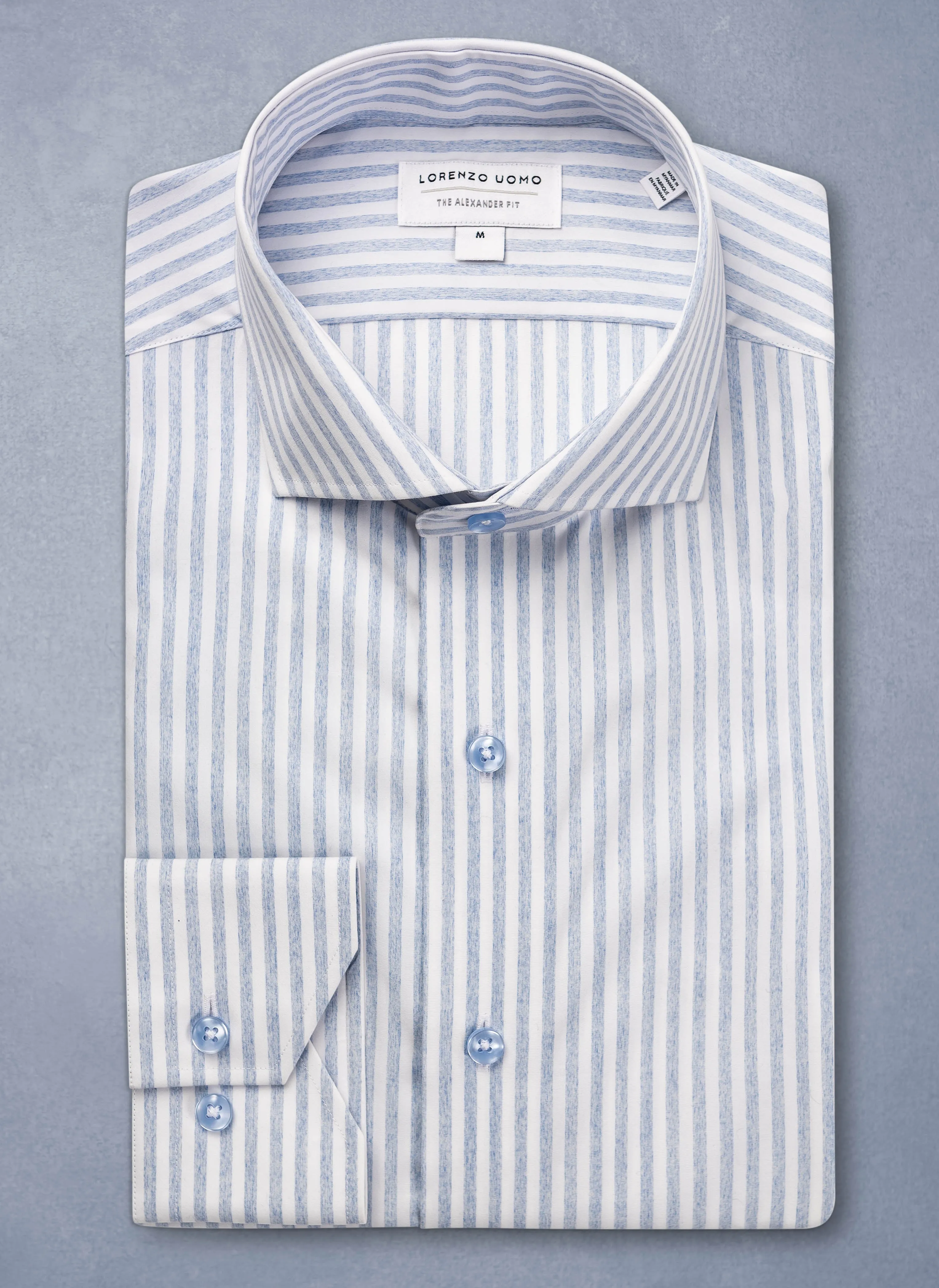 Alexander in Mélange Blue Stripe Shirt