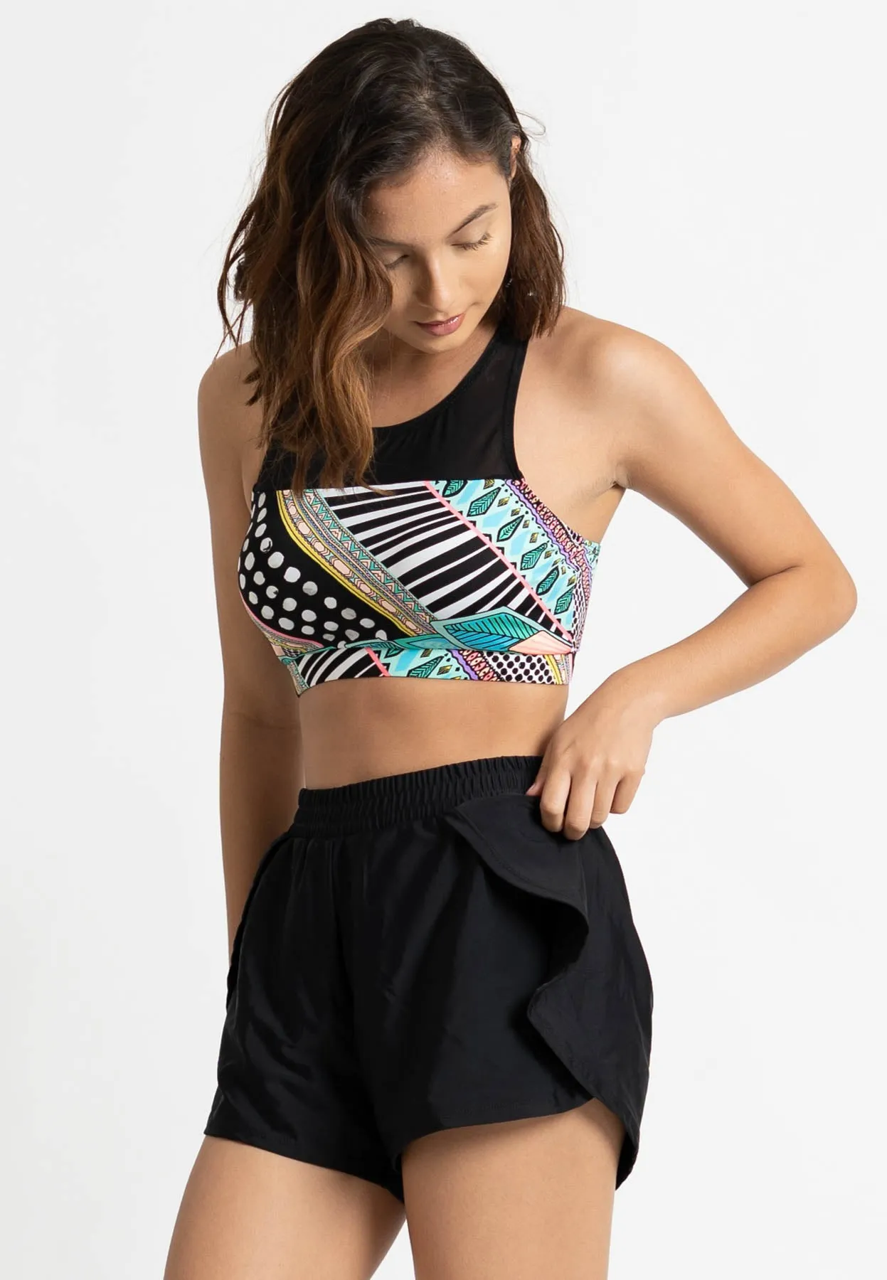 AthleiSwim™ Petal Hem Shorts