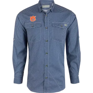 Auburn Frat Gingham Long Sleeve Shirt