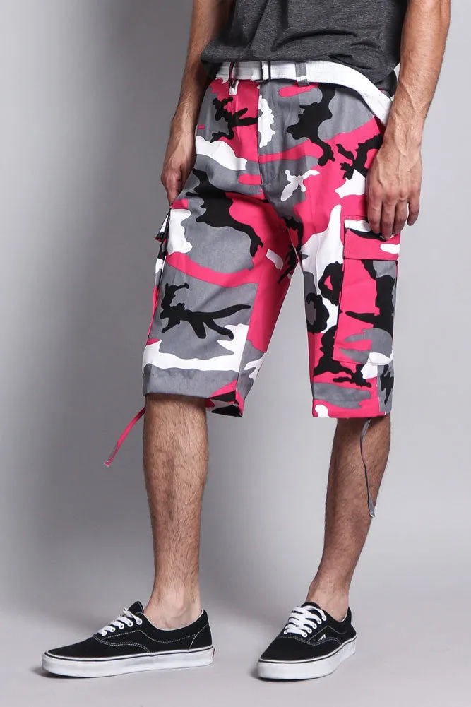 Belted Camo Cargo Shorts (Big Sizes)