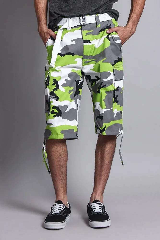 Belted Camo Cargo Shorts (Big Sizes)