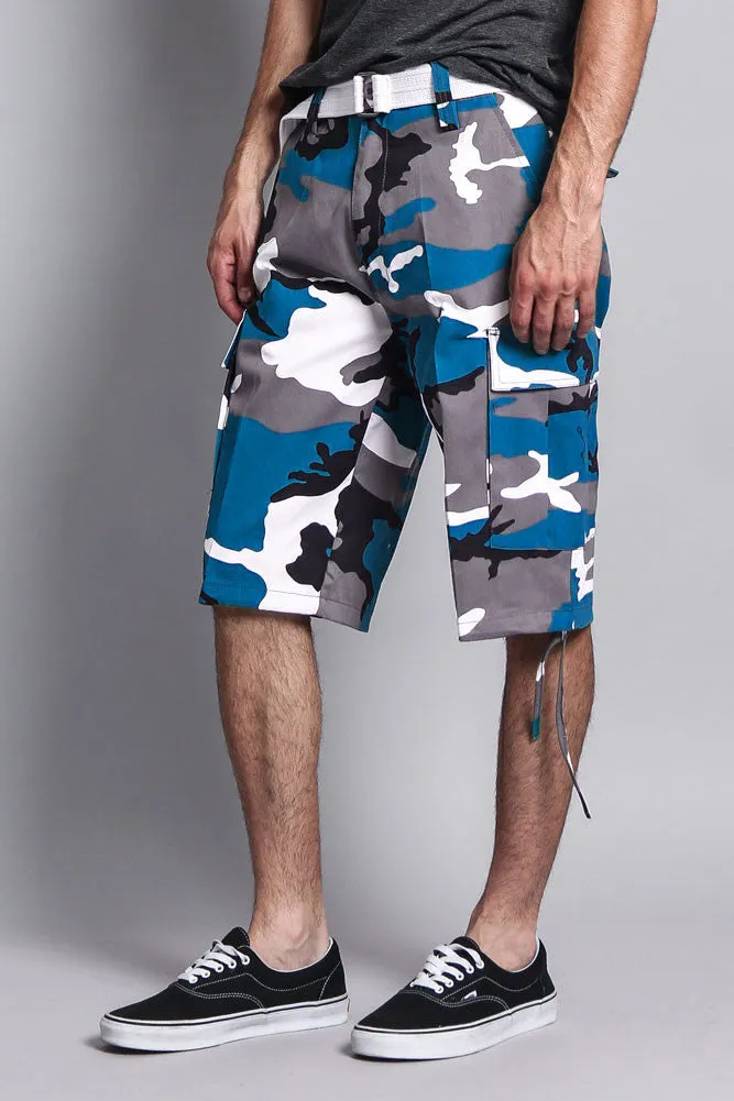 Belted Camo Cargo Shorts (Big Sizes)