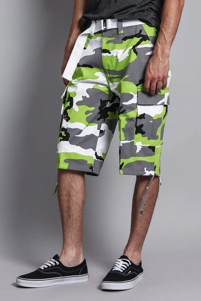 Belted Camo Cargo Shorts (Big Sizes)