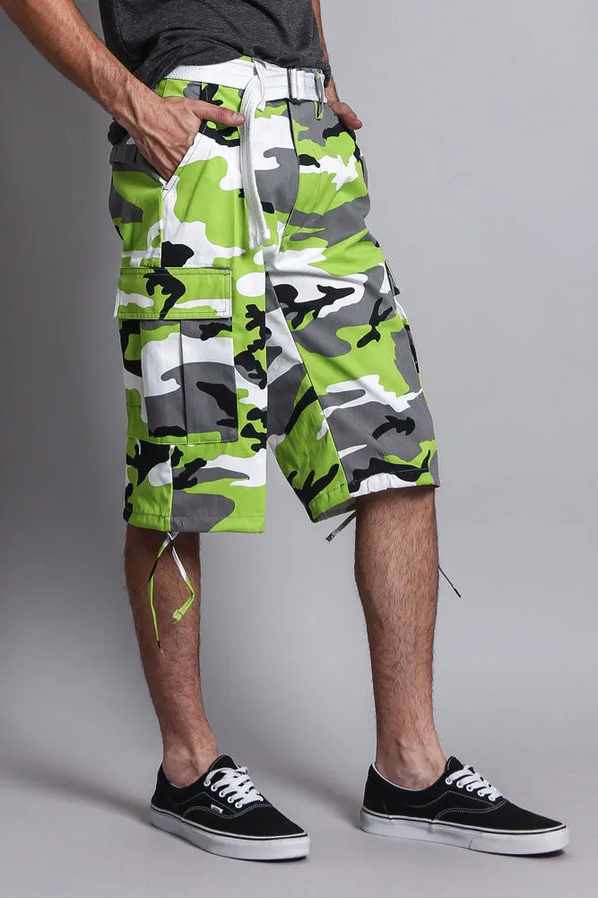 Belted Camo Cargo Shorts (Big Sizes)