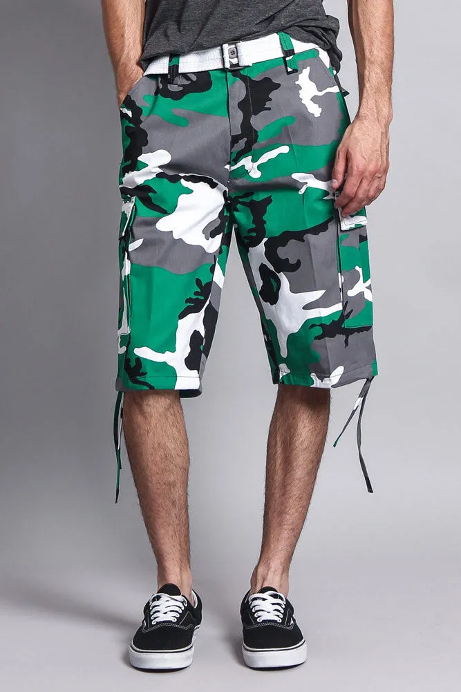 Belted Camo Cargo Shorts (Big Sizes)