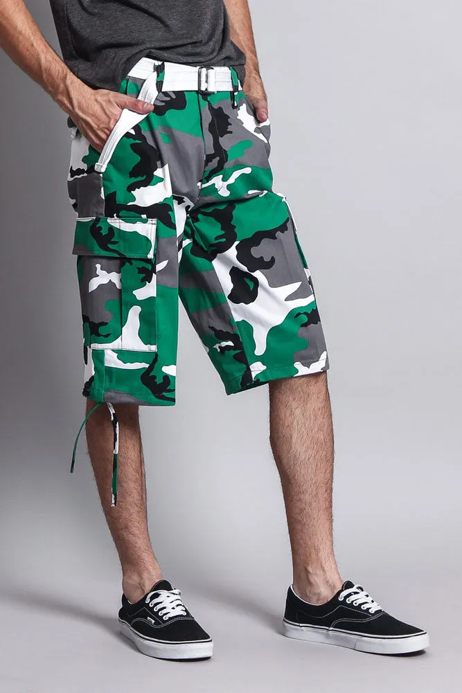 Belted Camo Cargo Shorts (Big Sizes)