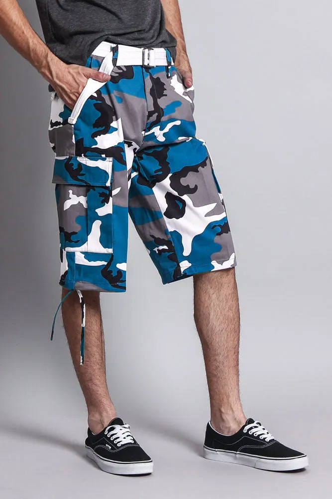 Belted Camo Cargo Shorts (Big Sizes)