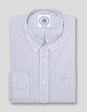 BLUE GRAPH CHECK BROADCLOTH DRESS SHIRT