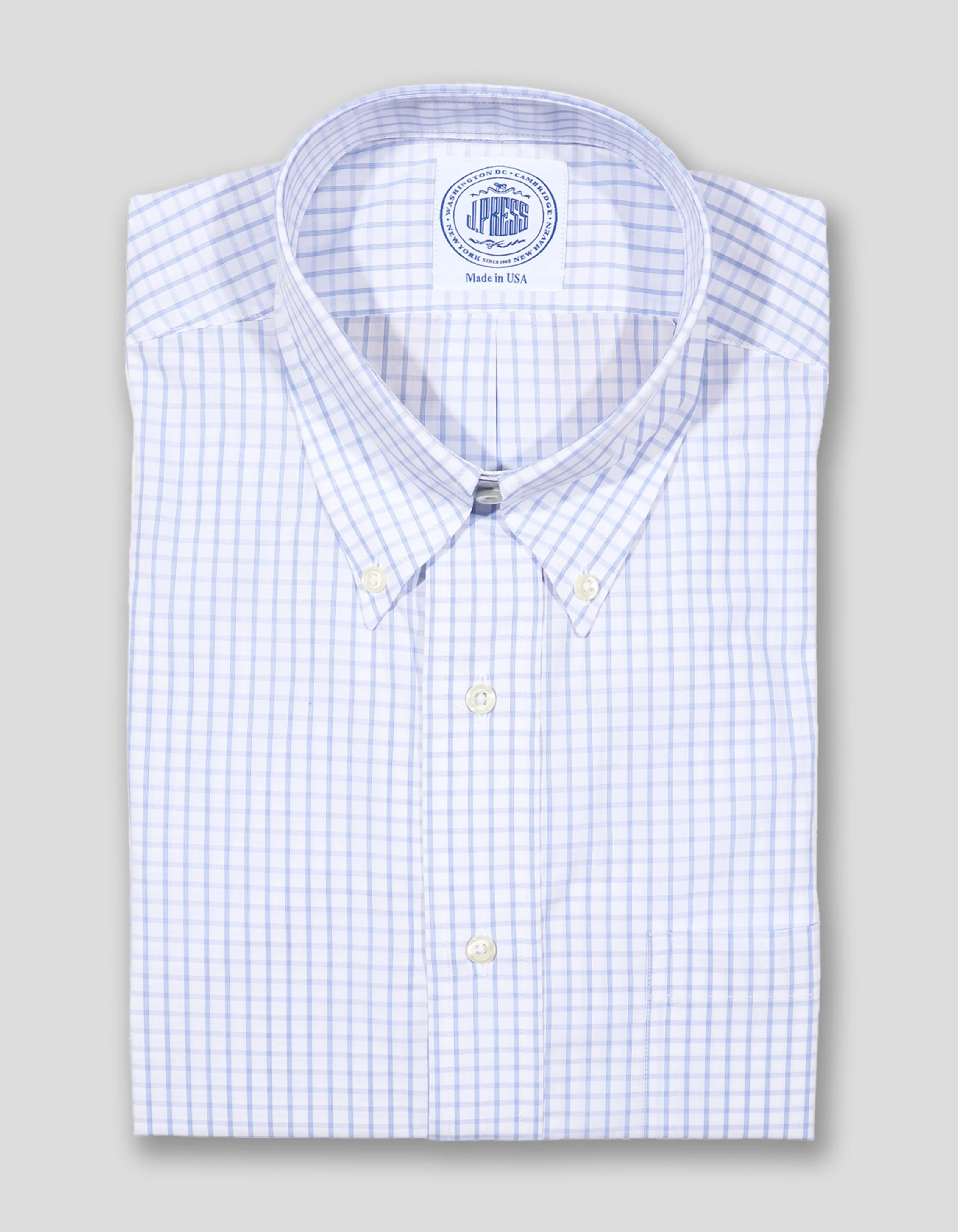 BLUE GRAPH CHECK DRESS SHIRT