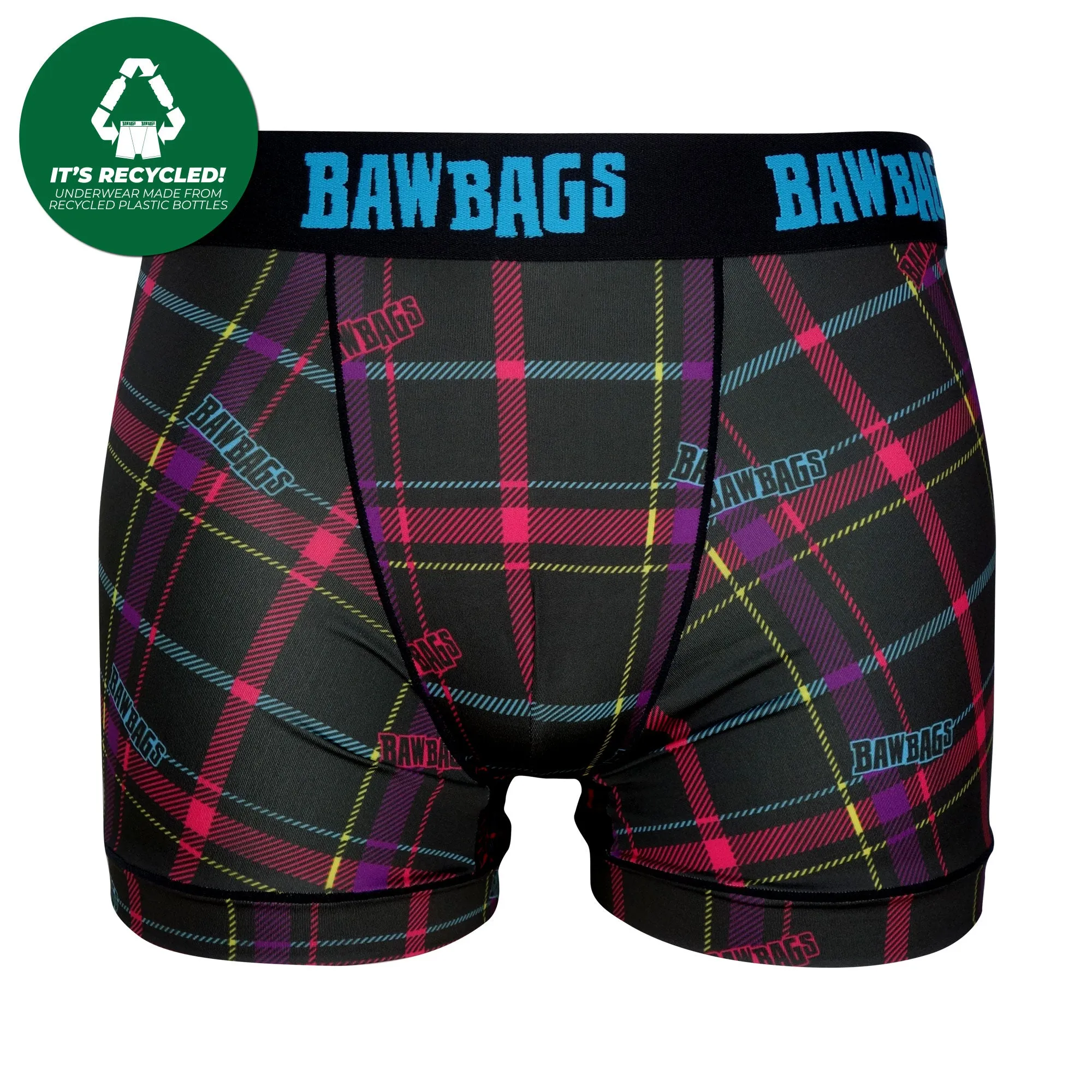 Boys Cool De Sacs Techno Tartan Technical Boxer Shorts