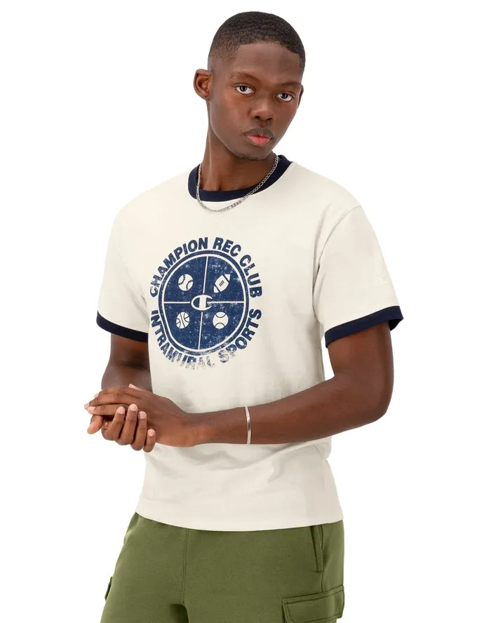 Champion Classic Ringer Graphic T-Shirt, Rec Club Intramural Natural GT20H 586QDB NTC