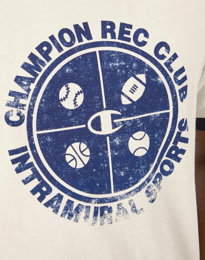 Champion Classic Ringer Graphic T-Shirt, Rec Club Intramural Natural GT20H 586QDB NTC