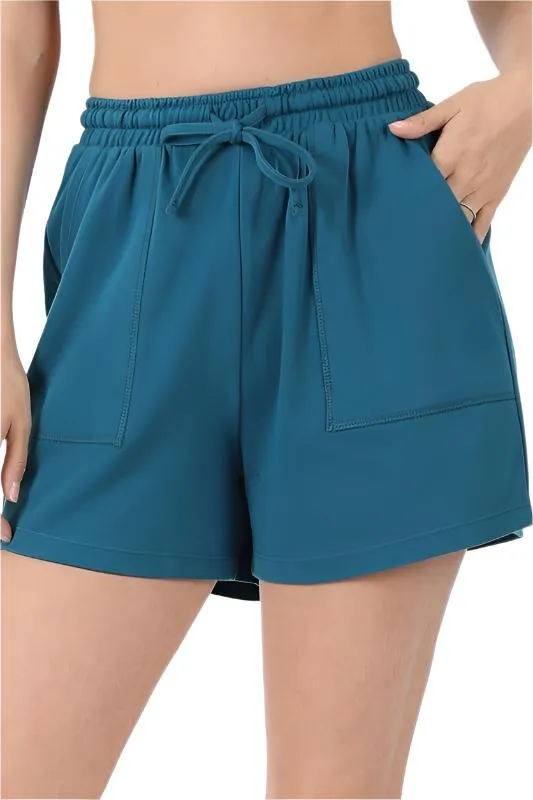 Cotton Drawstring Waist Shorts