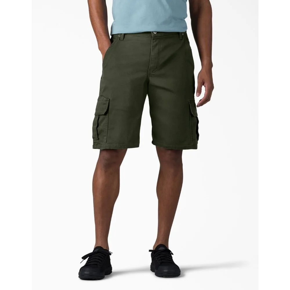 Dickies 11" Relaxed Fit FLEX Tough Max™ Men's Duck Cargo Work Shorts DX902 - Olive Green