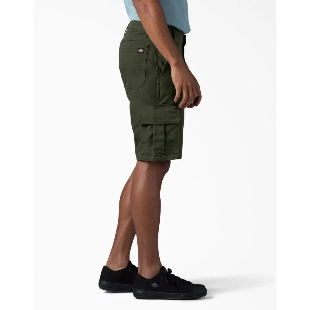 Dickies 11" Relaxed Fit FLEX Tough Max™ Men's Duck Cargo Work Shorts DX902 - Olive Green