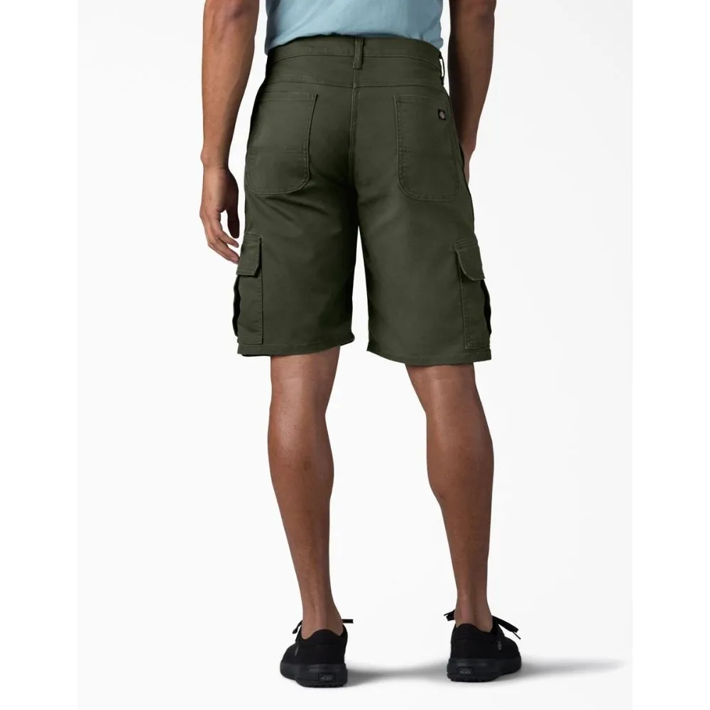 Dickies 11" Relaxed Fit FLEX Tough Max™ Men's Duck Cargo Work Shorts DX902 - Olive Green