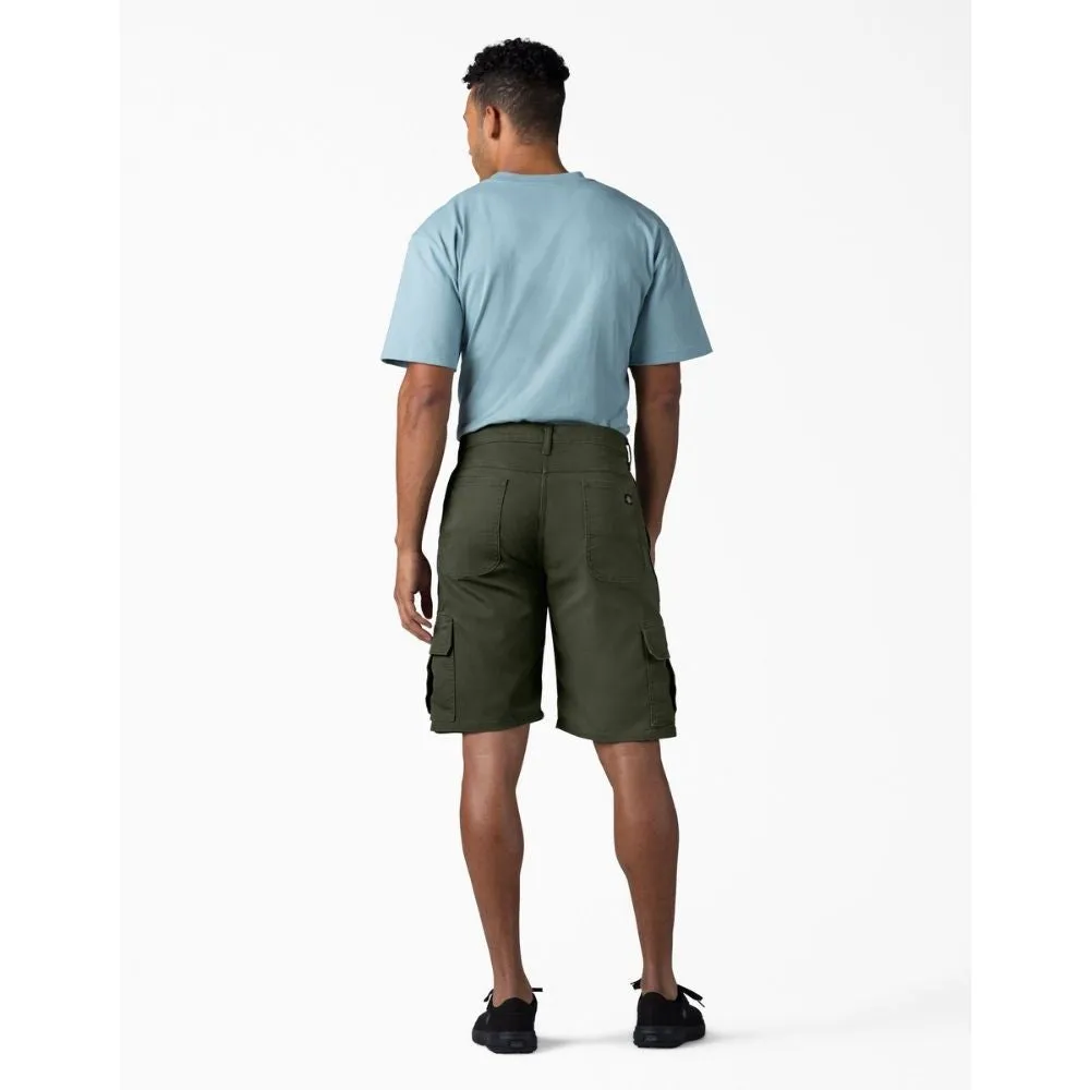 Dickies 11" Relaxed Fit FLEX Tough Max™ Men's Duck Cargo Work Shorts DX902 - Olive Green