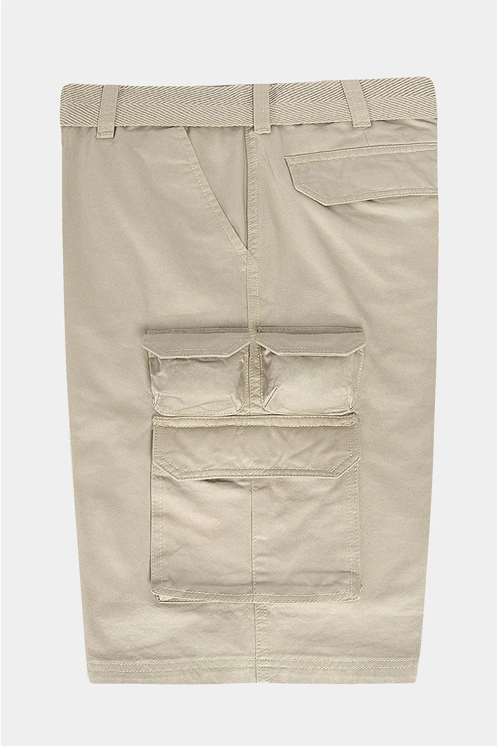 Essential Solid Relaxed Fit Chino Cargo Shorts