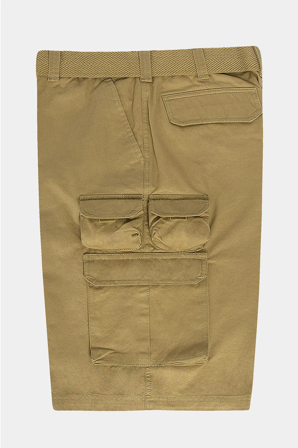 Essential Solid Relaxed Fit Chino Cargo Shorts