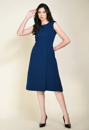 Exude Pride A-line Wrap Dress (Royal Blue)