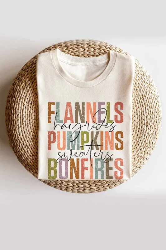 FLANNELS PUMPKINS BONFIRES GRAPHIC TEE PLUS SIZE