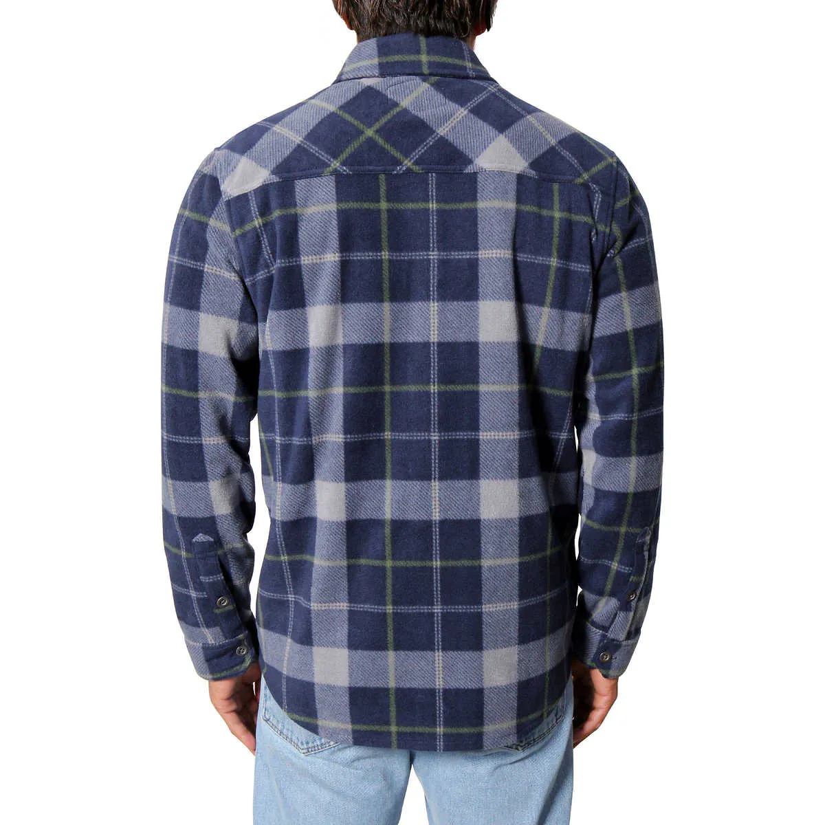 Freedom Foundry Men’s Plaid Fleece Comfort Fit Button Up Shirt