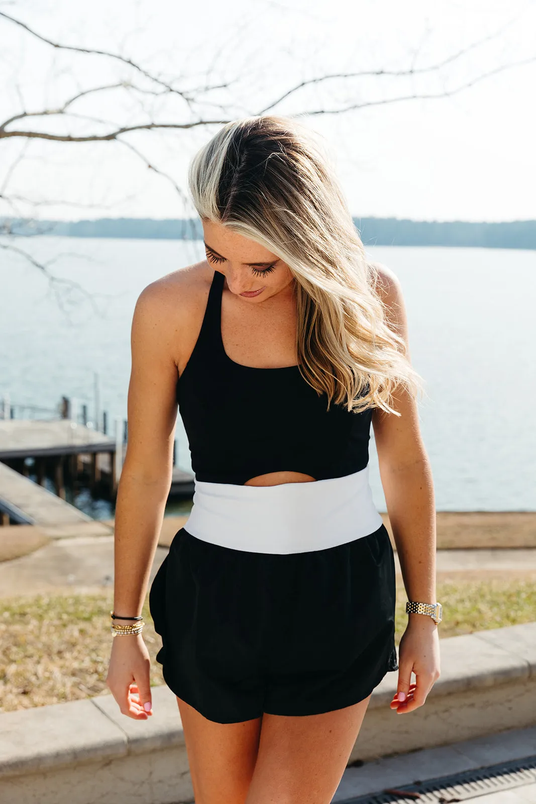 Get With It Active Romper - Black