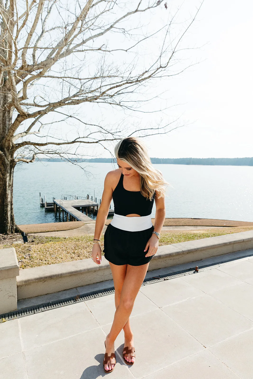 Get With It Active Romper - Black