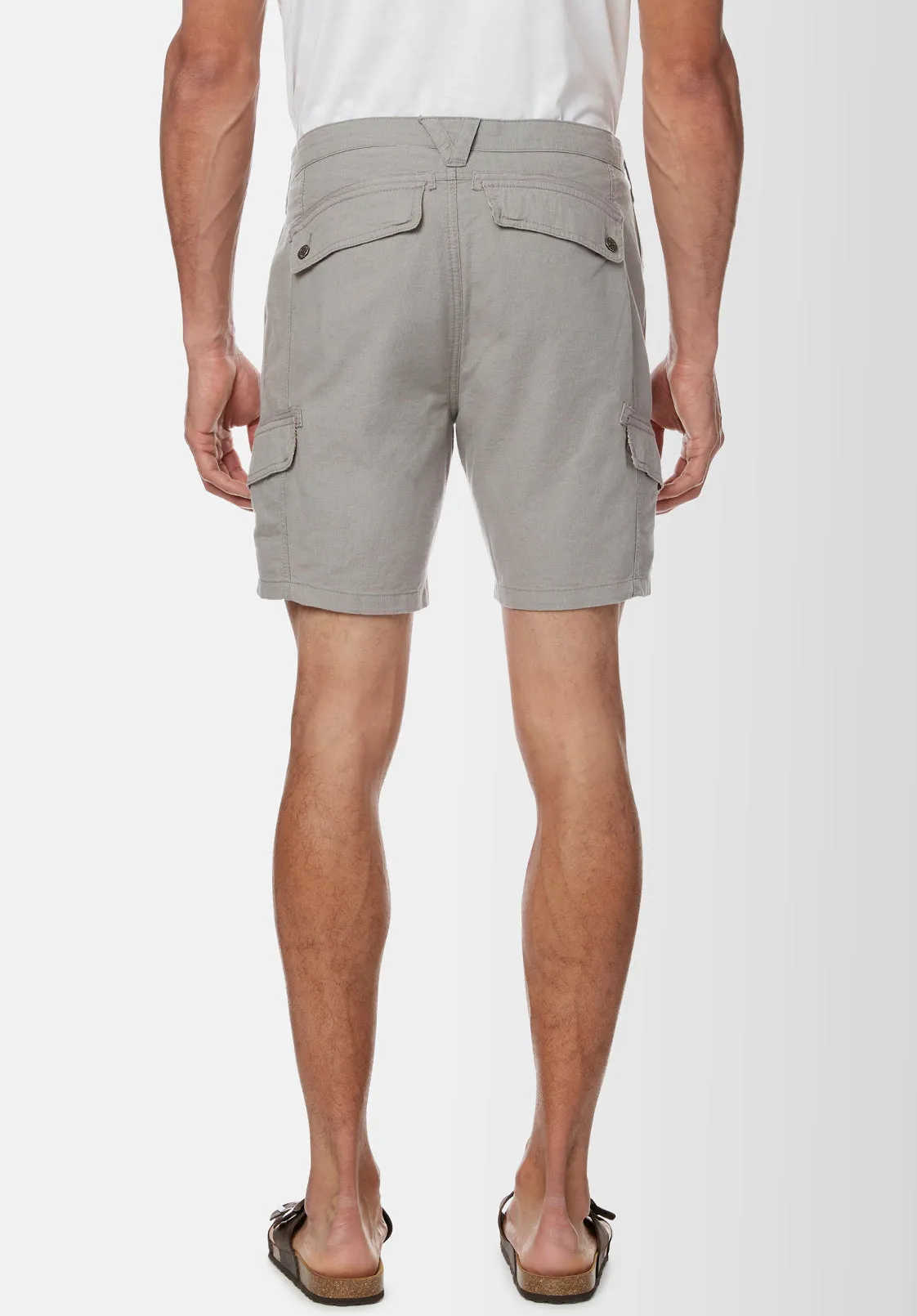 Havane Men's Linen Twill Shorts in Grey - BM23967