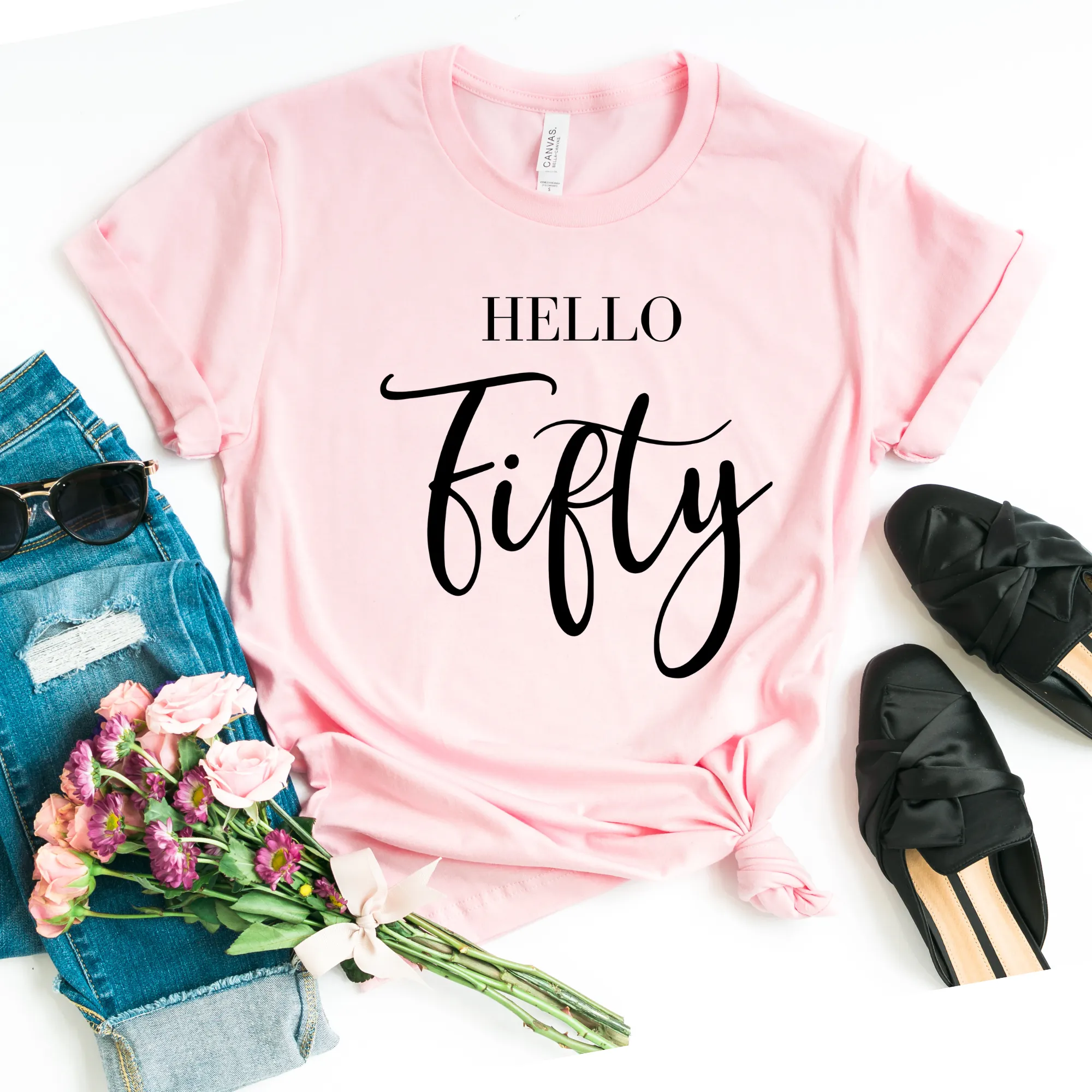 Hello Fifty Birthday T shirt