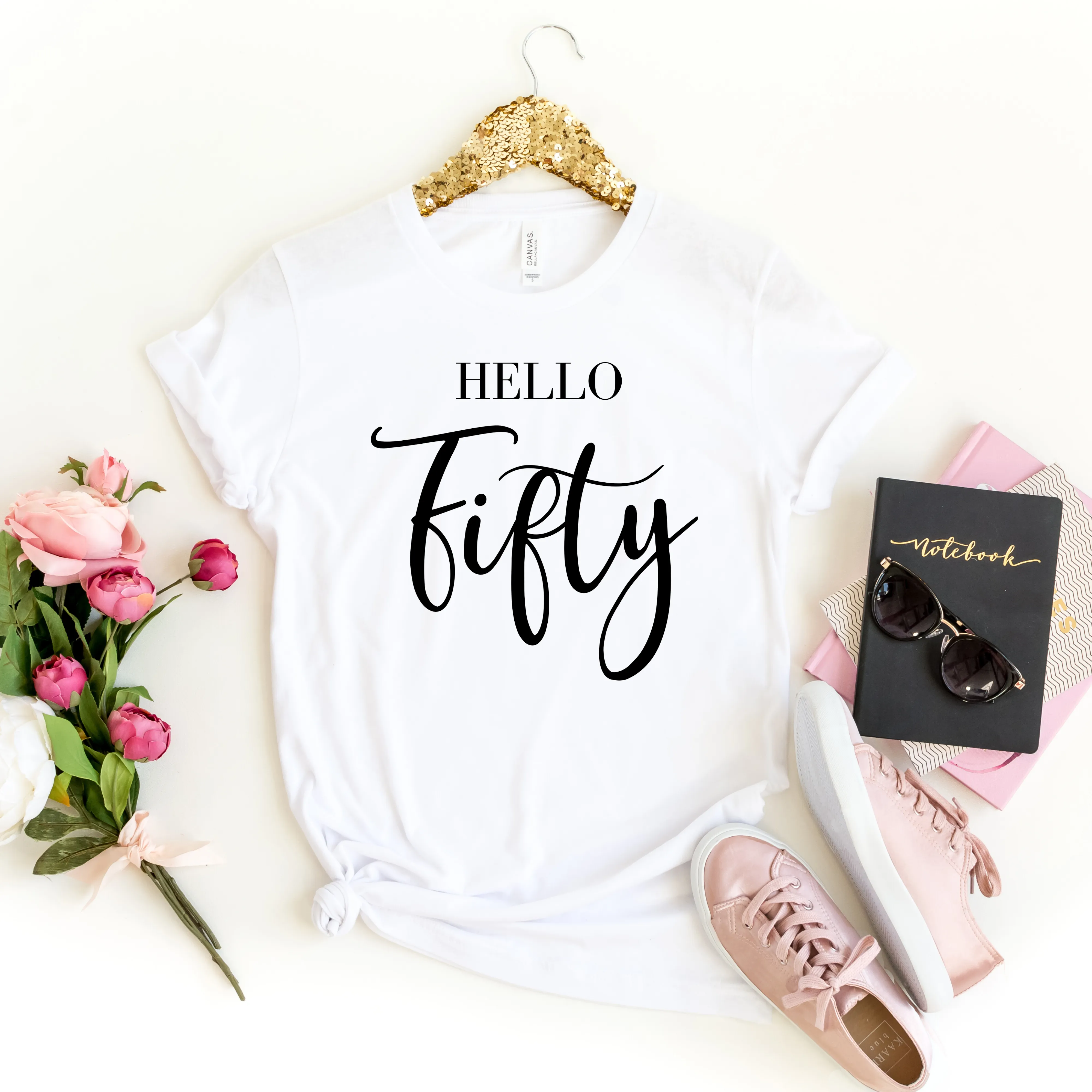 Hello Fifty Birthday T shirt