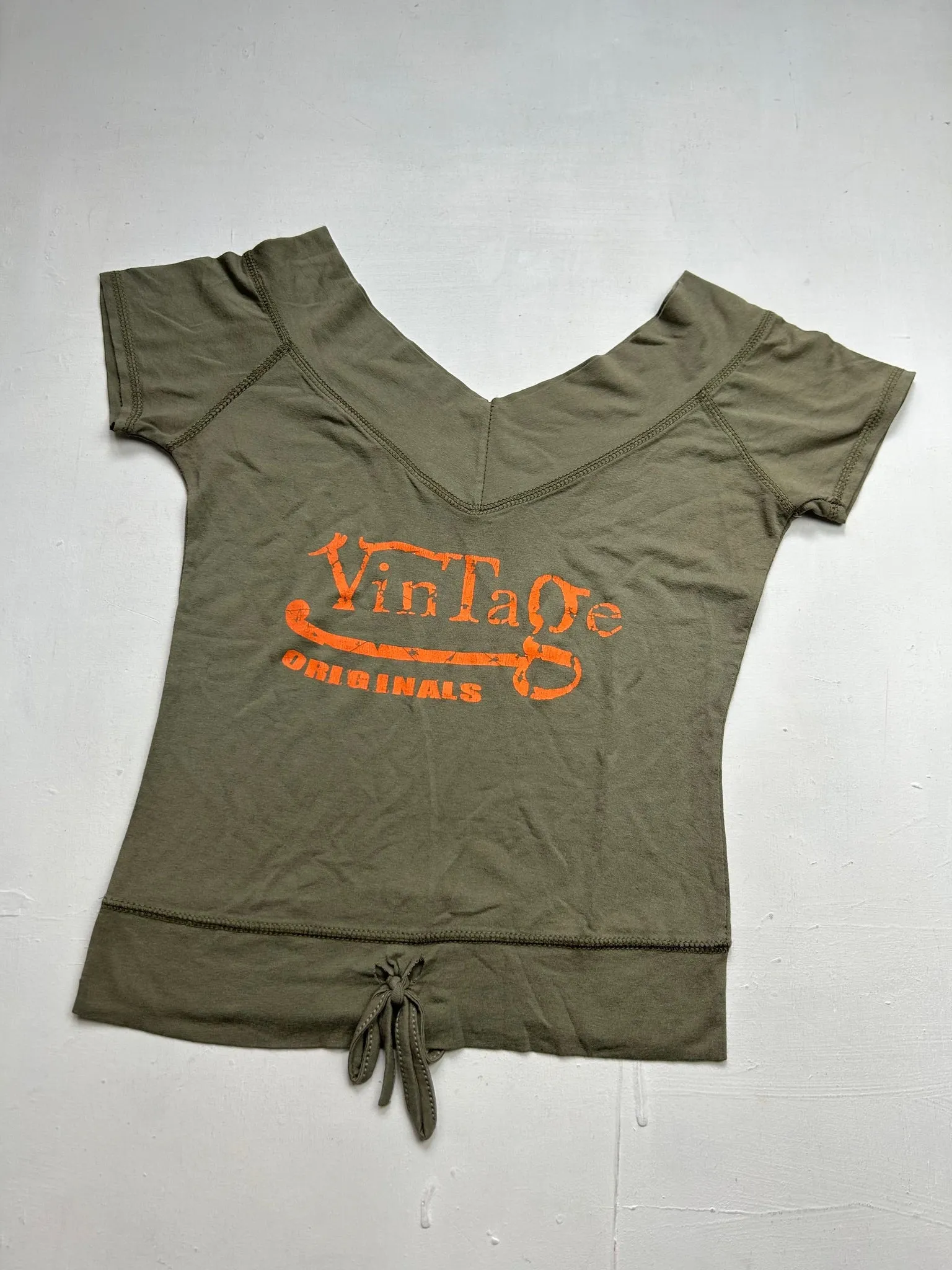 Khaki graphic print tee (S)