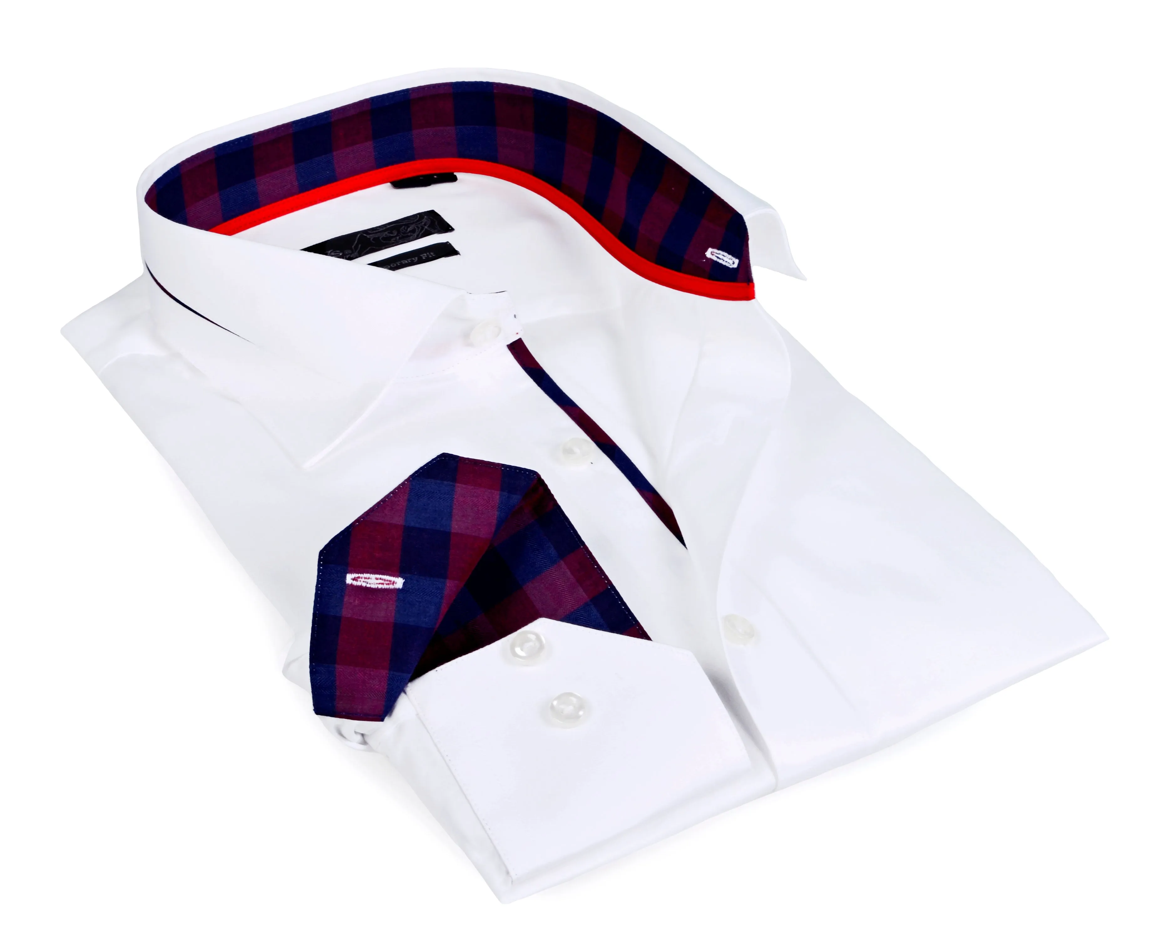 Kids - Boy's long sleeve shirt with contrast details inside the collar, cuff and the placket.