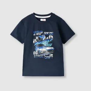 Kids Soft Cotton Graphic Navy T-Shirt