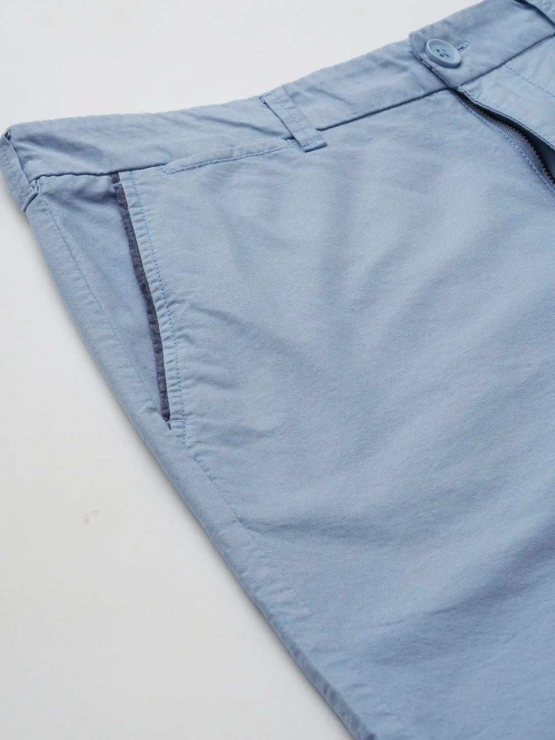 Men's Blue Cotton Regular Fit Shorts