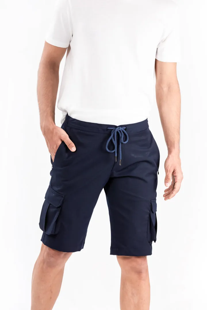 Navy All Weather Stretch Cargo Shorts