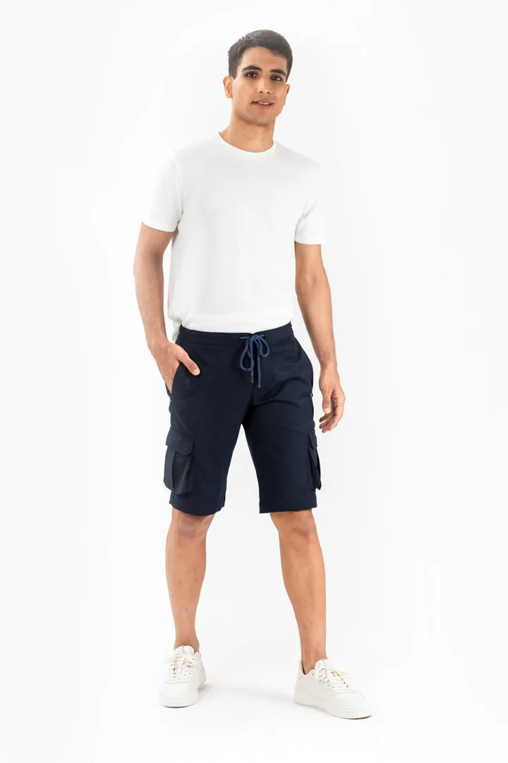 Navy All Weather Stretch Cargo Shorts