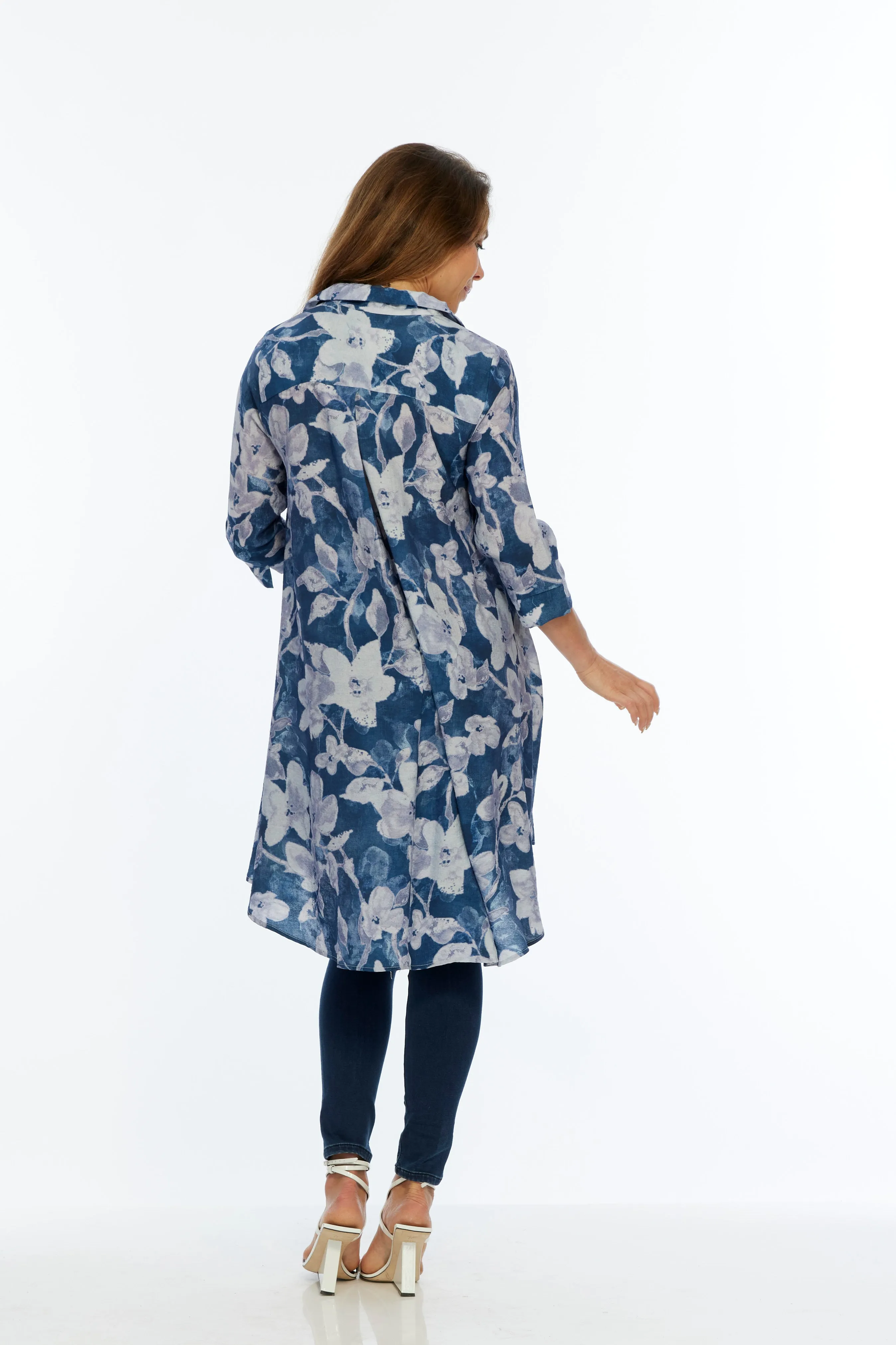 Navy Floral Dress Shirt | LIOR