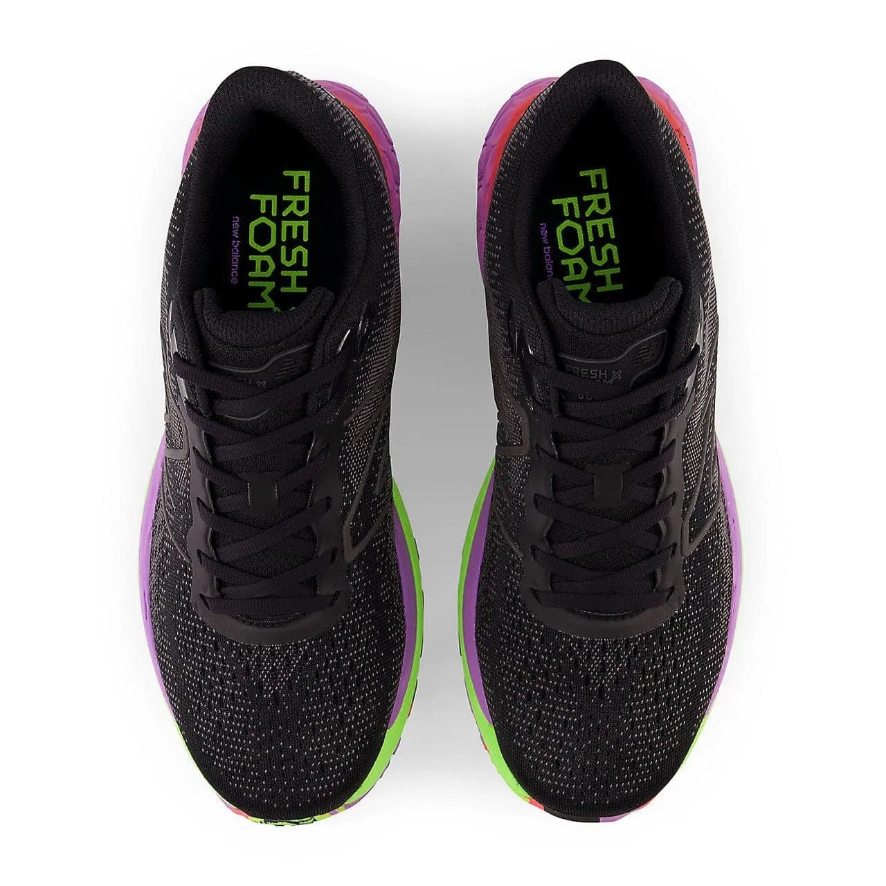 New Balance Fresh Foam 880 v12 (Mens) - Black with Pixel Green and Electric Purple