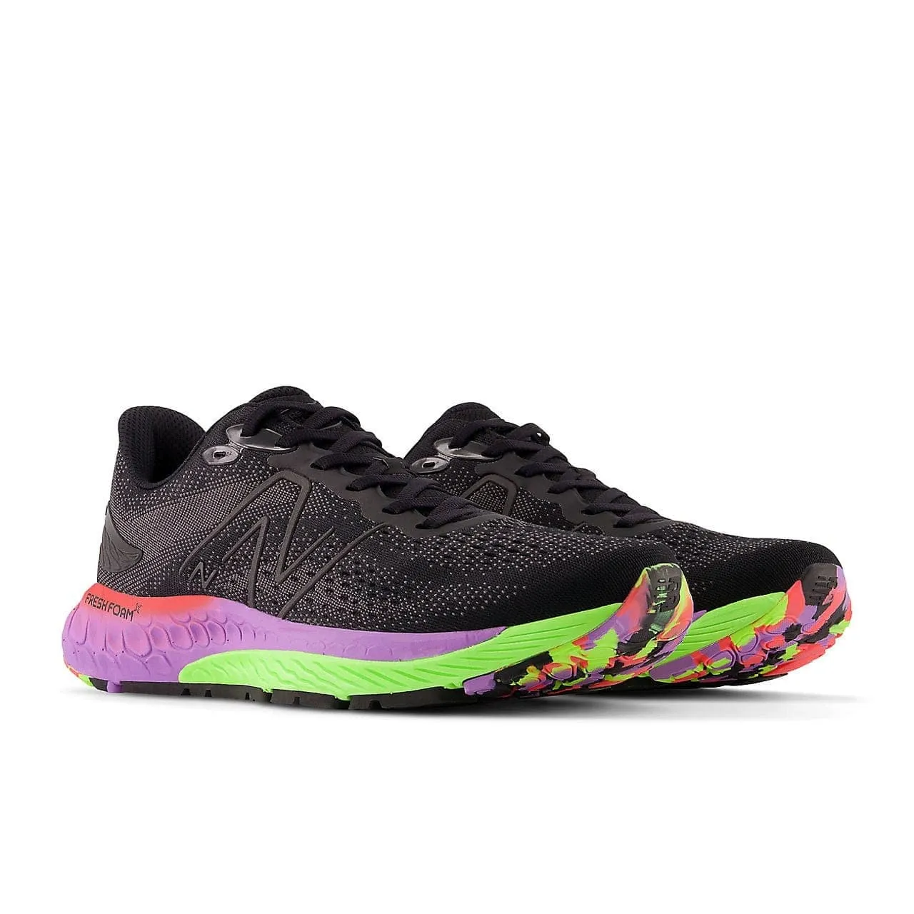 New Balance Fresh Foam 880 v12 (Mens) - Black with Pixel Green and Electric Purple