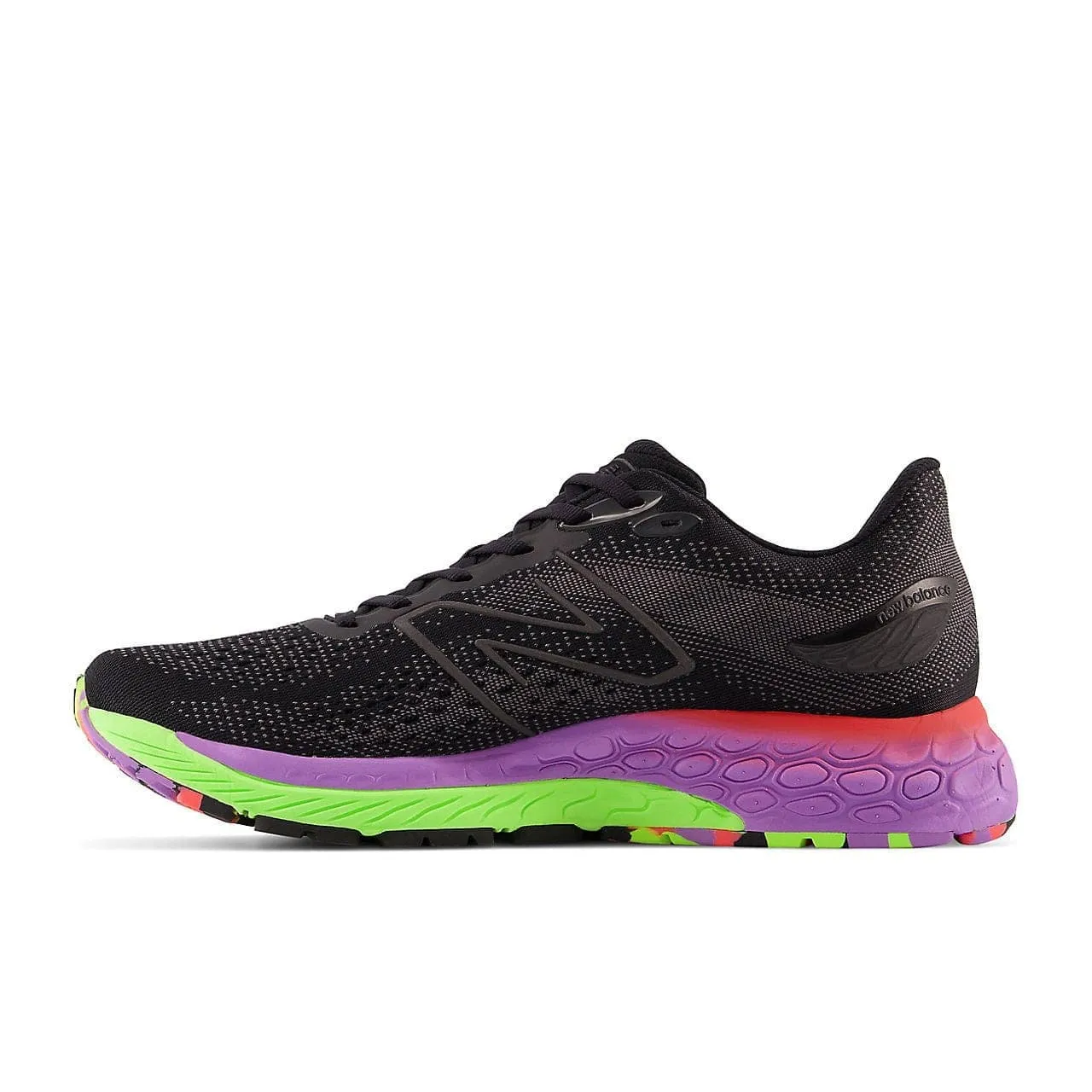 New Balance Fresh Foam 880 v12 (Mens) - Black with Pixel Green and Electric Purple