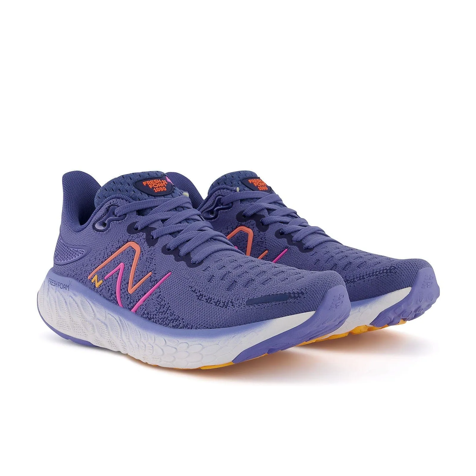 New Balance Fresh Foam X 1080 v12 Wide (Womens) - Night Sky with Vibrant Orange and Vibrant Pink